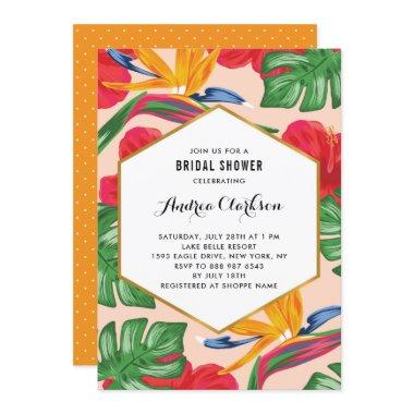 Bird of Paradise Tropical Bridal Shower Invitations