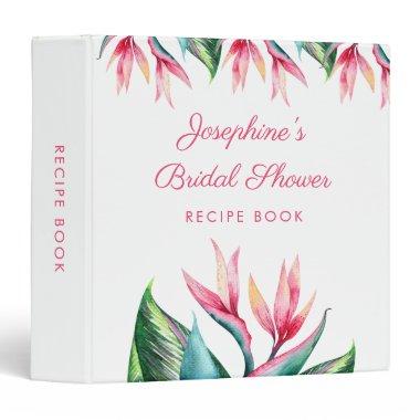 Bird of Paradise Tropical Bridal Shower Recipe 3 Ring Binder