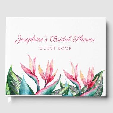 Bird of Paradise Tropical Watercolor  Guest Book