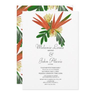 Bird of Paradise Watercolor Tropic Ink Wedding