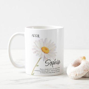 Birth Month April Flower Personalized Coffee Mug