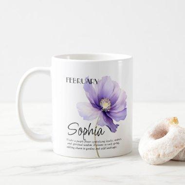 Birth Month February Flower Personalized Coffee Mug