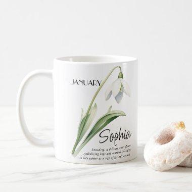 Birth Month January Flower Personalized Coffee Mug