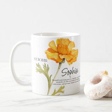 Birth Month October Flower Personalized Coffee Mug