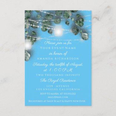 Birthday Bridal Shower Light Jar Rustic Ocean blue Invitations