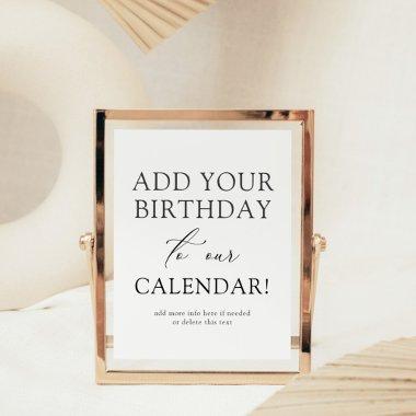 Birthday Calendar Poster