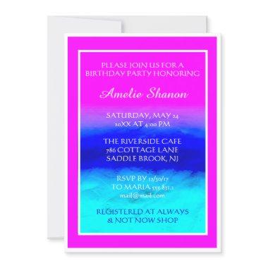 Birthday Graduate Pink Blue Frame Photo Custom In