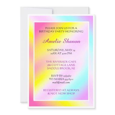 Birthday Graduate Pink Pastel Frame Photo Blue