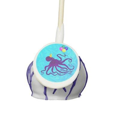 Birthday Octopus on Blue - Cake Pop