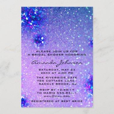 Birthday Sweet 16th Holographic Glitter Wedding Invitations