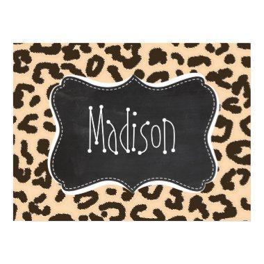 Bisque Color Leopard Print; Retro Chalkboard Poster