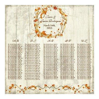 Bittersweet Fall - Reception Table Seating Chart