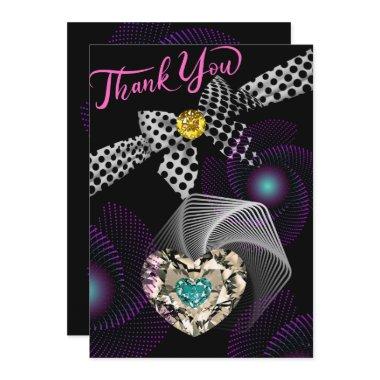 Black Abstract Modern Unique Diamond Anniversary Thank You