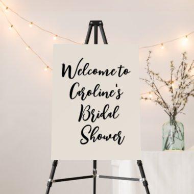 Black and Cream Simple Bridal Shower Welcome Sign