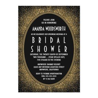 Black and Gold Art Deco Bridal Shower Invitations