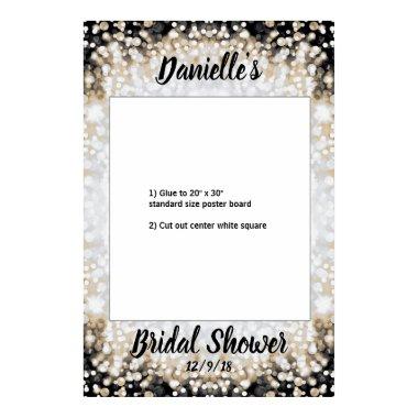 Black and Gold Bridal Shower Photo Booth Frame Poster