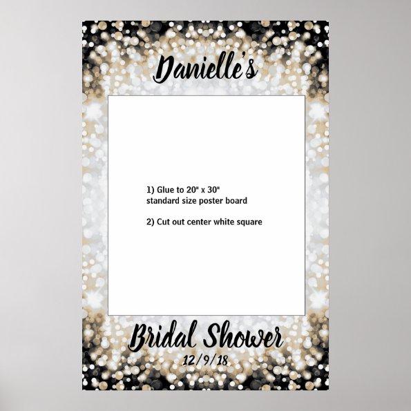 Black and Gold Bridal Shower Photo Booth Frame Poster