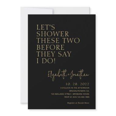 Black and Gold Couple Shower Before They Say I Do