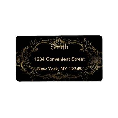 Black And Gold Elegant Return Address Label