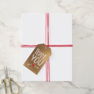 Black and Gold Gift Tag with Love Heart and Arrow