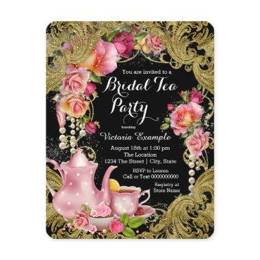 Black and Gold Rose Tea Party