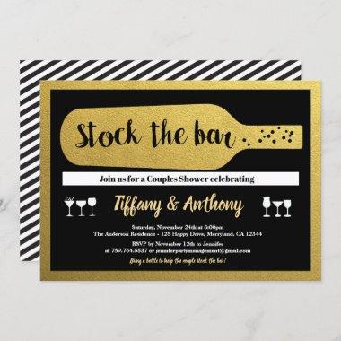 Black and gold stock the bar Invitations glam