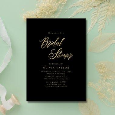 Black and Gold Whimsy Script Modern