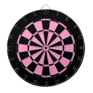 black and pink dartboard