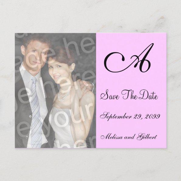 Black And Pink Monogram Save the Date Invitations