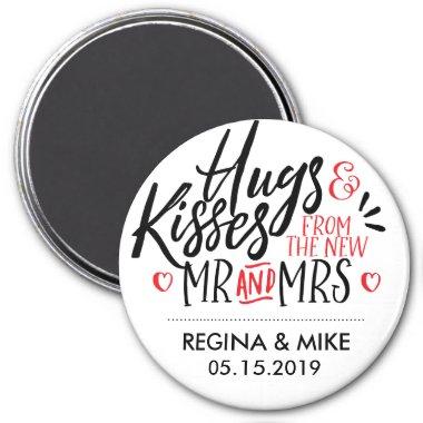 Black and Red Hugs and Kisses From New Mr and Mrs Magnet