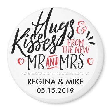 Black and Red Hugs and Kisses From New Mr and Mrs Magnet