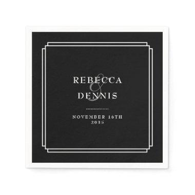 Black And White Art Deco Wedding Napkins