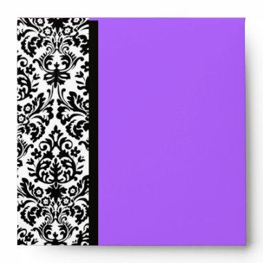 BLACK AND WHITE ART NOUVEAU DAMASK violet purple Envelope