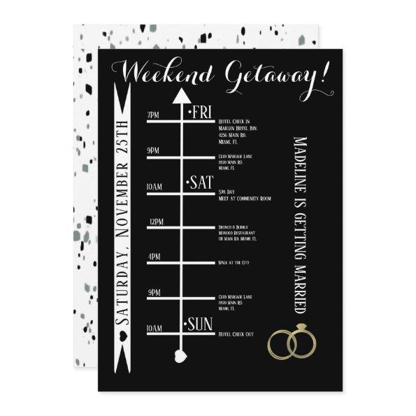 Black and White Bachelorette Weekend Getaway
