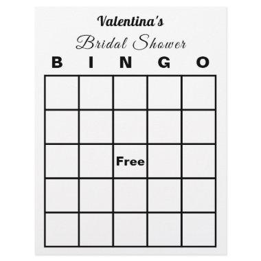 Black and White Bridal Shower Theme Bingo Game