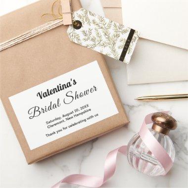 Black and White Bridal Shower Theme Favor Rectangular Sticker