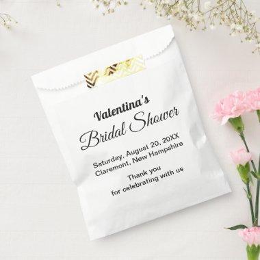 Black and White Bridal Shower Theme Paper Favor Bag