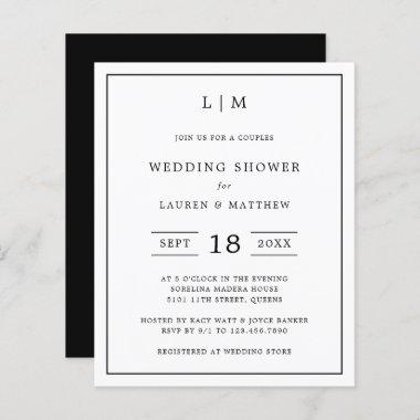 Black and White Budget Wedding Shower Invitations