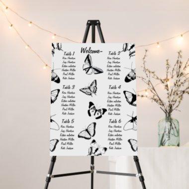 Black and White Butterflies Wedding Foam Board