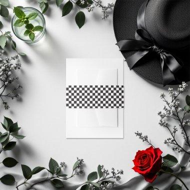 Black and White Checkered Pattern   Belly Band