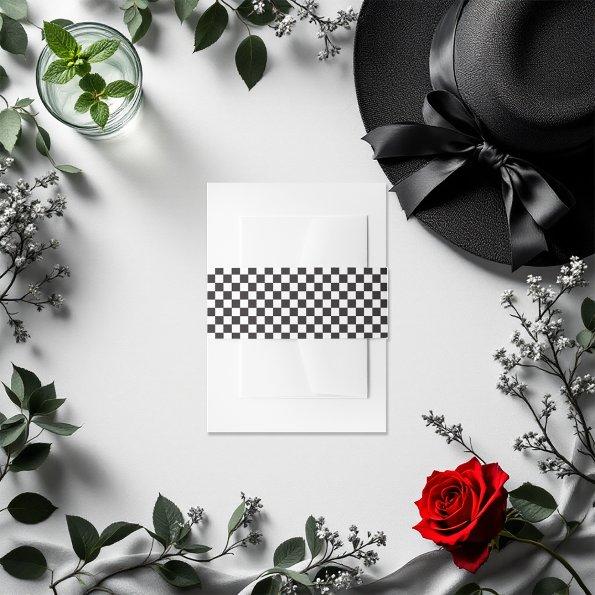 Black and White Checkered Pattern   Belly Band