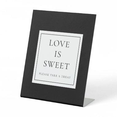 Black And White Classic Elegant Love Is Sweet Pedestal Sign