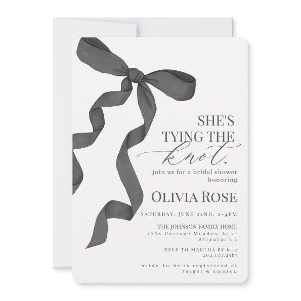 Black and White Coquette Bow  Invite