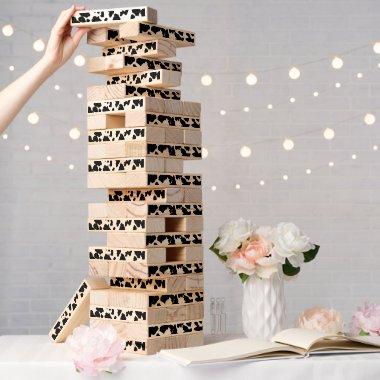 Black And White Cow Hide Fur Pattern Topple Tower