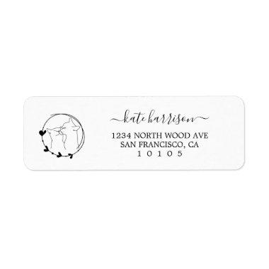 Black and White Cute Cats Modern Minimalist Script Label