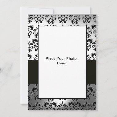 BLACK AND WHITE DAMASK PHOTO TEMPLATE