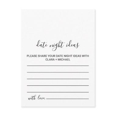 Black and White Date Night Ideas Invitations