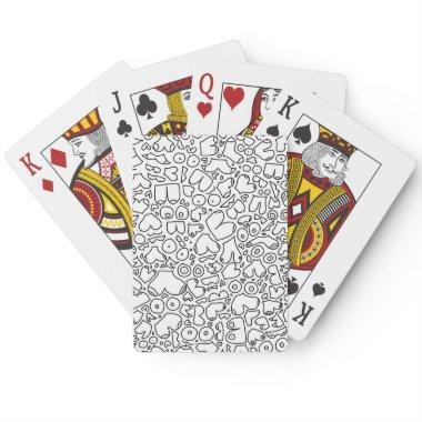 black and white doodle poker
