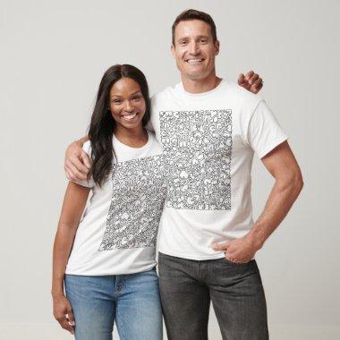 black and white doodle T-Shirt