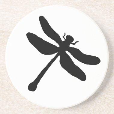 Black and White Dragonfly Drink Coaster